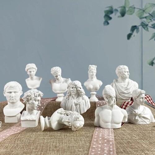 Creative Nordic Sculpture Plaster Greek Mythology Imitation Resin Human Head Photo Decorative Backdrops for Photography Props