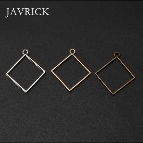 10Pcs Square Pendant Resin Frame Open Back Bezel Setting UV Resin Jewelry DIY Pendant Necklaces Accessories Jewelry Making
