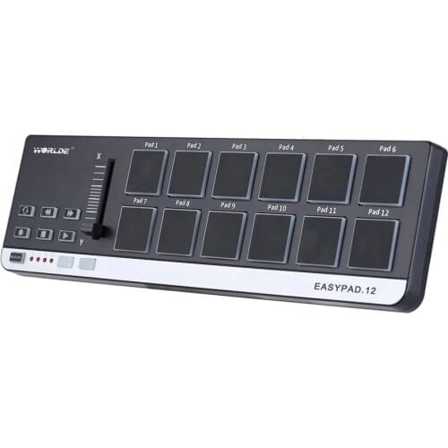 Worlde MIDI Keyboard Controller EasyPad.12 Portable Mini USB 12 Drum Pad MIDI Controller with USB Cable musical instrument