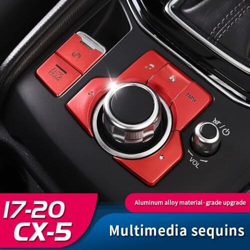 Multimedia Buttons Sequins Cover For Mazda CX-5 CX5 2017 2018 2019 2020 Car Interior Accessories