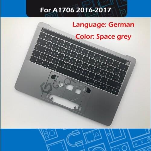 Laptop A1706 Top case with German Keyboard for MacBook Pro 13" Retina Touch Bar Space Grey Late 2016 Mid 2017 EMC 3071 3163