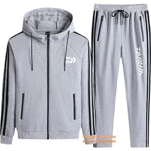 2021 New Winter Windproof Fishing Suit Set Daiwa Thic Hooded Fishing Jacket Breathable Fishing Clothes Running Suits Plus Size