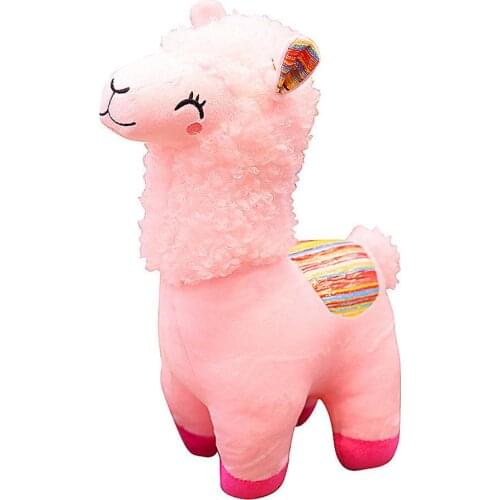 New 25cm Smile Stripe Alpaca Llama Plush Animals Toy Stuffed Doll Kids Toys Birthday Gifts