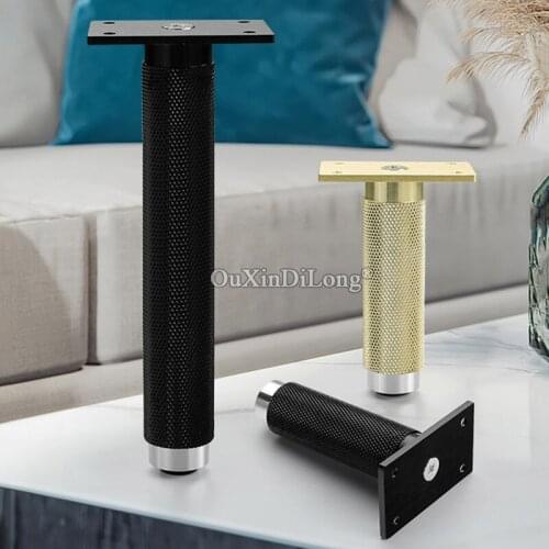 New 4PCS Brass Knurled Heavy Adjustable Furniture Leg Feet Metal Cabinet Chair Table Couch Sofa Bathroom Furniture Support Feet