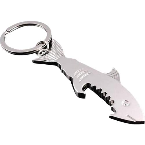 New Shark Bottle Opener Keychain shaped Zinc Alloy Beer Bottle Opener Women Men Key Ring Unique Creative Gift