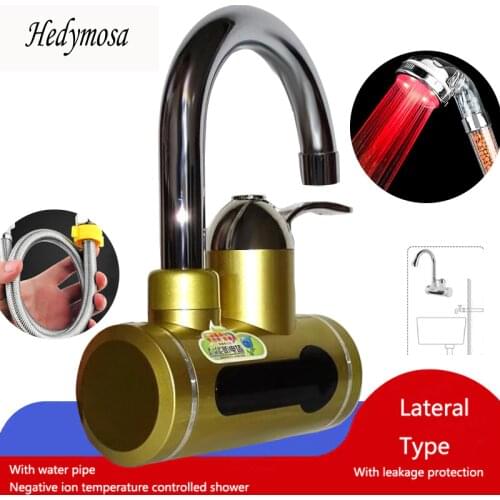 Heater Red Water Heaters Set Faucet Electric Heating LED Display Kitchen instantaneous Hot/ cold Tap Tankless Instant Shower
