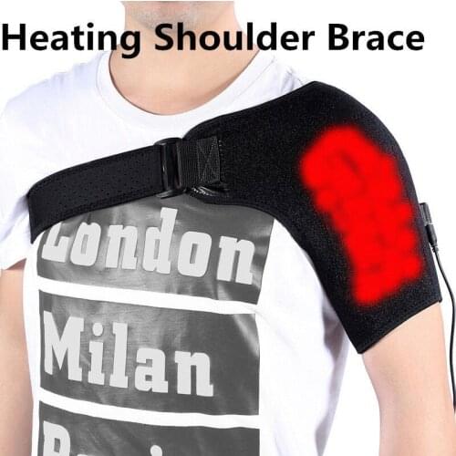 Heated Shoulder Brace, Adjustable Neoprene Shoulder Support Hot Cold Therapy Wrap Pad
