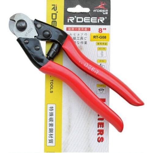 R'DEER 8" 200mm red sharp CRV steel wire rope cutting pliers hand tools NO.RT-G08 freeshipping wholesale