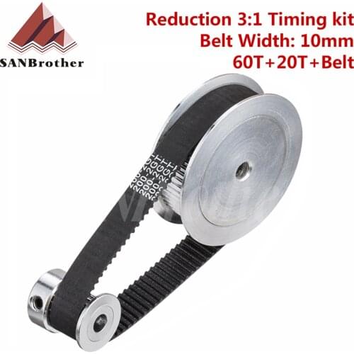 Timing Belt Pulley GT2 60teeth 20teeth Reduction 3:1/1:3 3D printer accessories belt width 6mm 10mm Bore 5&8&10mm