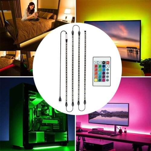 4*50cm LED Lights Strip RGB USB Infrared Control SMD5050 DC5V Flexible Lamp Tape Diode TV Background Lighting Luces LED Ambient