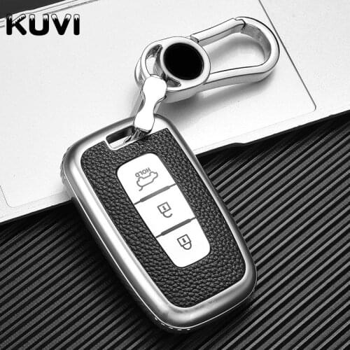 TPU Leather Car Key Cover For Kia Sportage Soul Sorento Forte Hyundai Elantra Sonata Veloster 3 Buttons Remote Control Fob Case