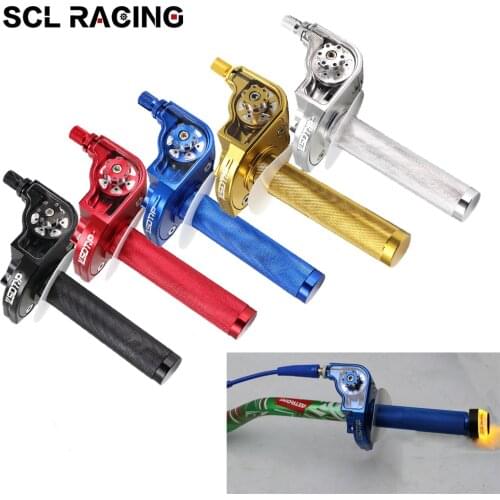SCL Racing Universal Acerbs Motorcycle Throttle Grip Bar With Cable Visible Throttle Grips For Most 22mm Handle Bar ATV Offroad