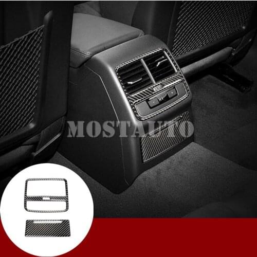 For Audi A5 S5 Carbon Fiber Inner Rear Air Vent Outlet Trim Cover 2017-2020 2pcs Car Accessories Interior Car Decor Car Trim