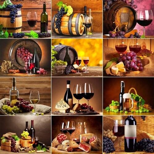 XUEQIXIAOZU Full Round Red wine Diamond embroidery Artistic Diamond painting 5D DIY Diamond mosaic Home decoration gifts New