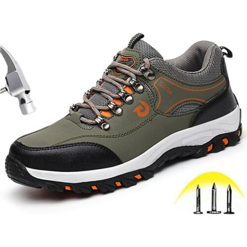 Safety Shoes Mens Steel Toe Indestructible Work Shoes Slip Resistant Puncture Proof Industrial Construction Protection Footwear