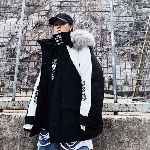 Winter Mens Thick Warm Parkas Coat Loose Casual Safari Style Hooded Fur Collar Outwear J6