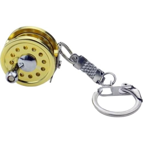 1'' Delicate Fly Reel Key Ring Fishing Reel Miniature Novelty Gift Keychain