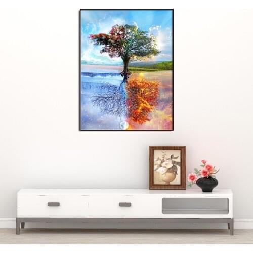 5D DIY Diamond Painting Four season tree round/square Cross Stitch Diamond Embroidery kits Diamond Mosaic home Decorative drill