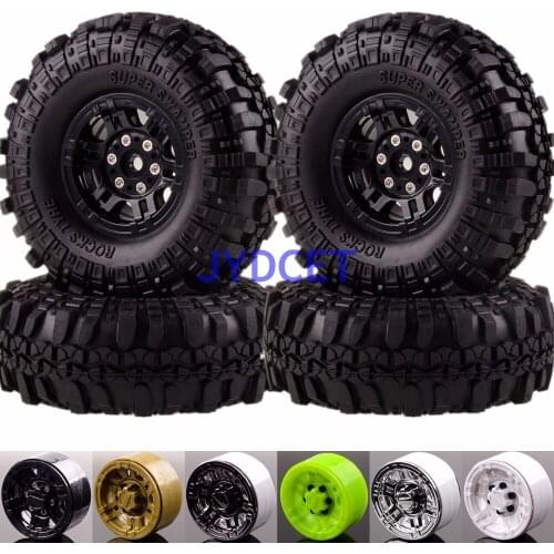 617-7035 Rock Crawler Beadlock Wheels & Supper Swamper Tyre Tires For 1:10 RC Off-Road Car Gmade D90 SCX10