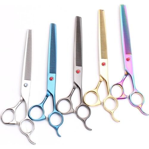 7.5" 20.5cm Japan Customized Brand Pro Pets Hair Grooming Shears Cats Dogs Flur Clipping Straight Thinning Hair Shears DIY C4008