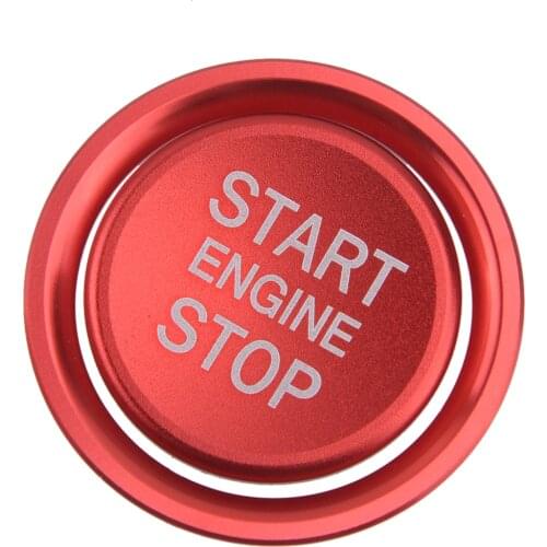 Beler Car Engine Start Stop Push Switch Button Cover Ring Trim Fit For VW Golf 7 MK7 GTI R Jetta CC Arteon Red Aluminum Alloy