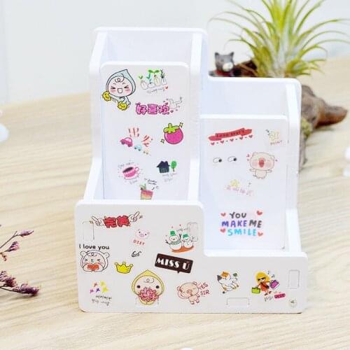 Large Capacity Cute Desk Pen Holder Pencil Storage Box Desktop Organizer Stand Case School Office Stationery