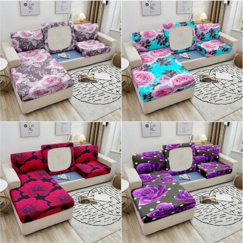 Floral Printed Sofa Seat Cover Elastic Furniture Protector For Corner Sofa Seat Cushion Cover Couch Sofa Covers 1-4 Seater