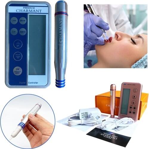 Dermografo Charmant Tattoo Machine Set Microblading Permanent Tattoo Brow Gun With 10Pcs Cartridge Needles For Micropigmentation