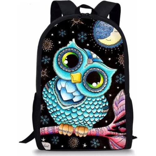 Cute Cartoon Animals Owl Prints Children School Bags Satchel Schoolbags for Boys Girls Causal Children Book Bag Gifts