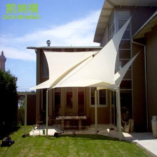 3.6 x 3.6 x 5.1 M PU Waterproof Polyester Fabric Sun Shade Sail for Residential Garden Net