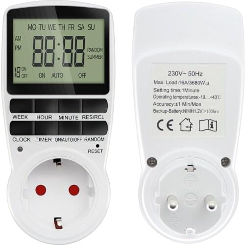 Electronic Digital Timer Switch Kitchen Timer Outlet 24/7 days Programmable Timing Socket EU/US/FR/UK/AU Plug Timer Switch