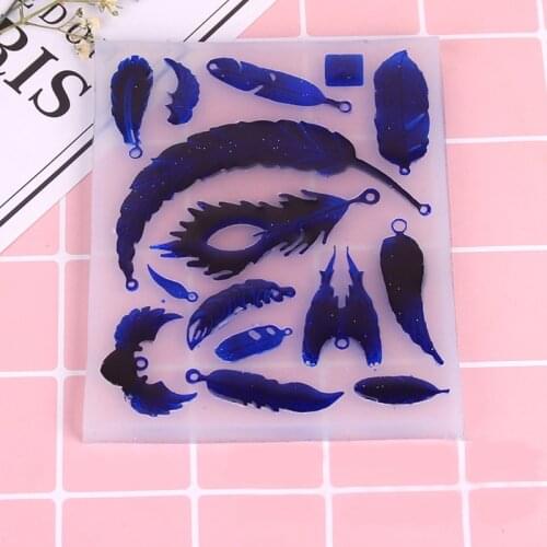 Mold for jewelry Feather charms pendant Resin Silicone Mould handmade tool epoxy resin molds