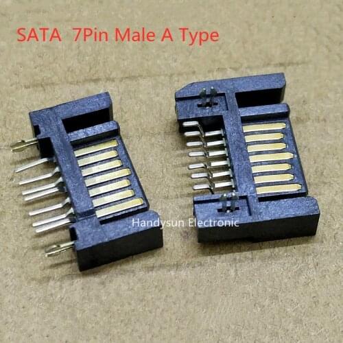 SATA Hard Disk Interface SATA Connector Socket 7Pin Male Base Simple Straight Insert Dislocation Pin Horizontal Patch Pin A type