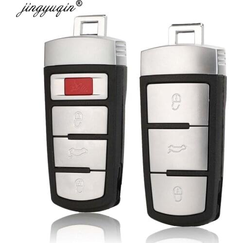 Jingyuqin 3 /4 Buttons Smart Remote Key Keyless Case Fob For VW Passat B6 3C B7 Magotan CC Car key shell