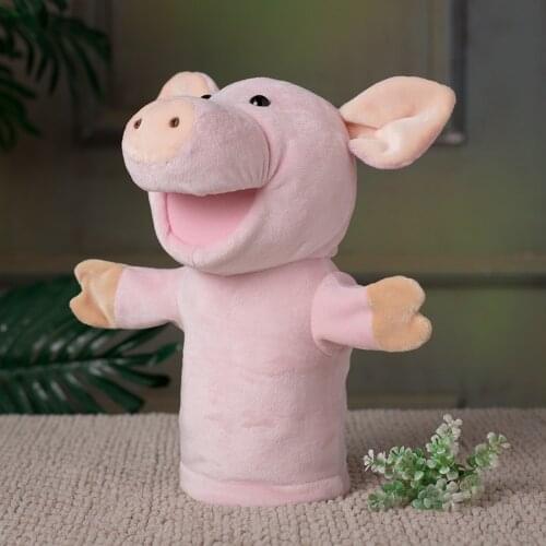 Pig Hand Puppet Puppets Baby Animals Educational Hand Cartoon Animal Plush Doll Finger Puppets Theater Plush Toys
