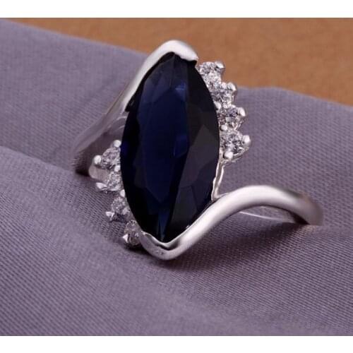 KN-R191 Hot Sale Free Shipping Silver Color Fine Jewelry Wholesale Charms Fashion Jewelry AAA Cubic Zircon Crystal Ring