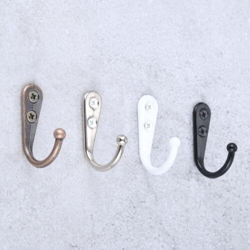 5sets Zinc Alloy Hooks Wall/Door Mounted Hanger Retro w/screws Red Copper/Silver/Blcak/White Coat/Key/Bag/Towel/Hat Holder 44mm