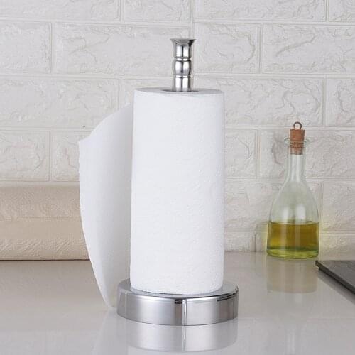 Kitchen Roll Paper Towel Rack Bathroom Stainless Steel Standing Paper Holder Silver Tissue Napkins Rack Home Table Decor New