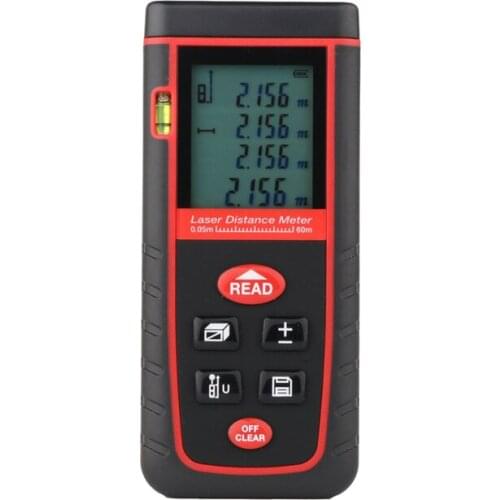 60M Laser Distance Meter 192ft Digital LCD Rangefinder Range Finder With Level Bubble Distance Area Volume Tape Measure Tools
