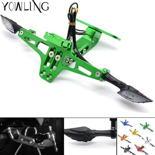 Motorcycle Adjustable Angle License Number Plate Frame Holder Bracket For Kawasaki Z800 z750 z1000 ER6F/ER6N VERSYS Sport Bike
