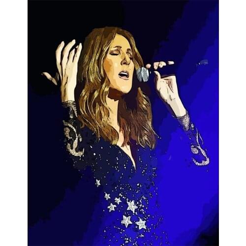 Diy 5D Singers Celine Dion Full Square Round Diamond Painting cross stitch kits art High Quality Portrait 3D paint by diamonds