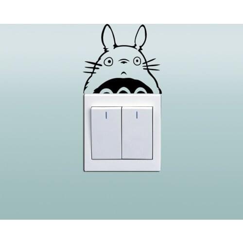 9*8cm Hayao Miyazaki Animation Totoro Series Vinyl Switch Sticker Cat Stickers for Kids Room Home Decor