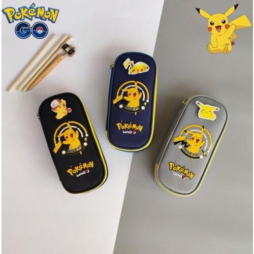 Pokemon Pikachu Anime Cartoon New Large Capacity Pencil Case Boy Girl Pencilcase School Pen Case Supplies Pencil Bag School Box