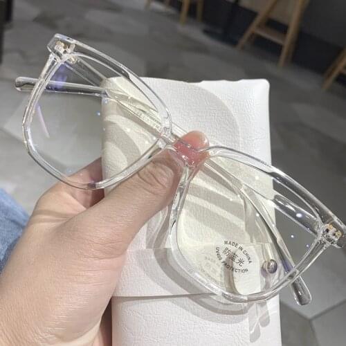 YOOSKE Blue Light Blocking Glasses Frame Oversized Womens Eyeglasses Transparent Computer Anti Blu-Ray Men Spectacles Frames