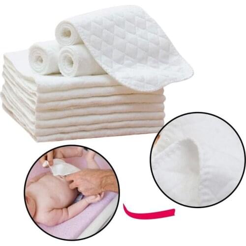 10pcs 3 Layers Hemp Diaper Insert Reusable Supre Soft Baby Nappy Insert Or Cloth Diaper&covers 100% Cotton Washable Babies