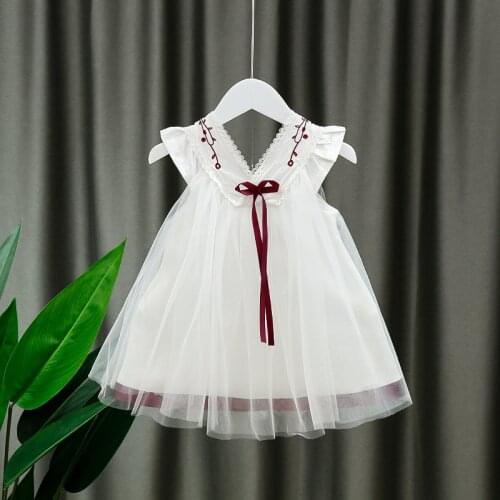 HA-016 Fashion Baby Girls Summer Dresses Snow White Princess Sleeveless One-Piece Children Cute Clothes