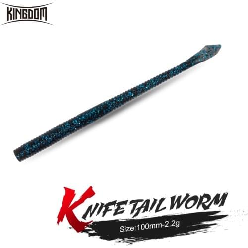 Kingdom Knife Tail Soft Worm Fishing Lures 10cm Artificia Baits SwimBaits Soft Lure Neko Rig Wacky Crankbait Trick Worms Ned Rig