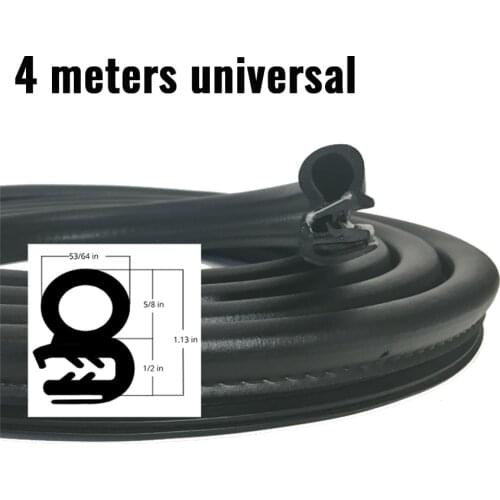 4 M Rubber Car Door Seal Weatherstrip Weatherstripping Soundproof Waterproof PDM steel belt
