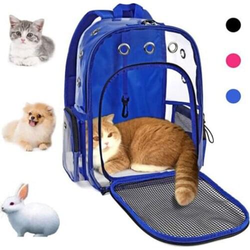 Outdoor Cat Backpack Carrier Clear Pet Cat Dog Carrier Front Backpack For Animal Breathable Mesh Lightweight Pet Backpacks