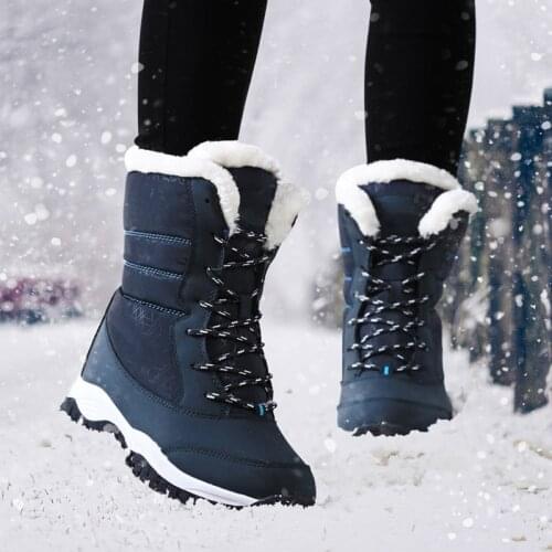 2020 Winter Boots Waterproof Winter Snow Boots Female Warm Fur Non-slip Shoes Women Winter Shoes Platform Boots For Women